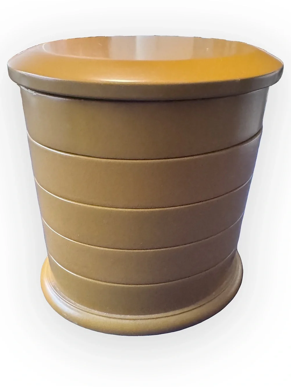 MCM Mustard Yellow oval velvet jewelry box